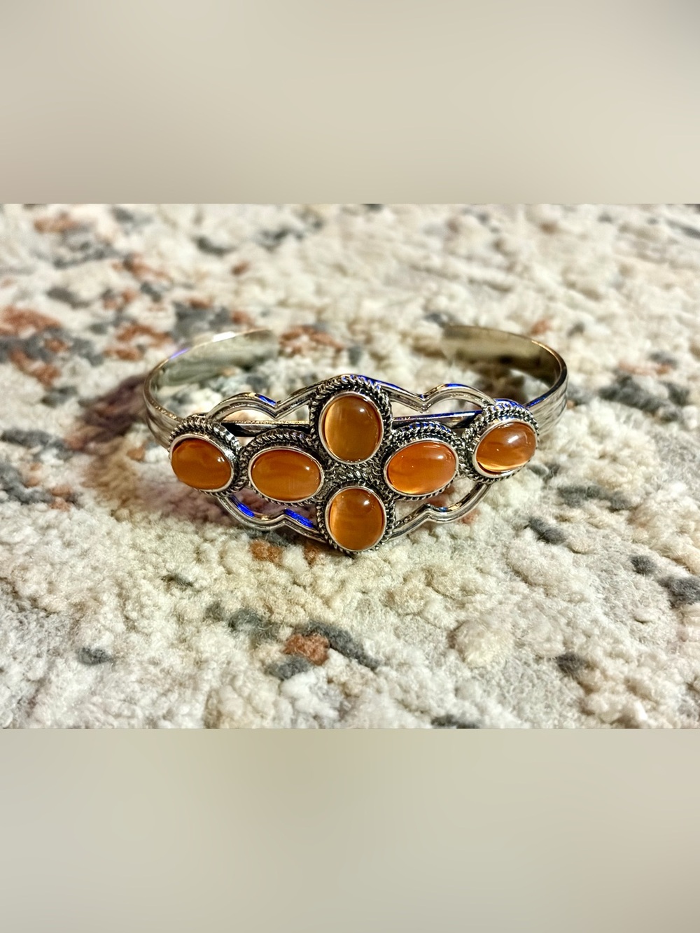Brown Stone Cuff Bracelet Like New